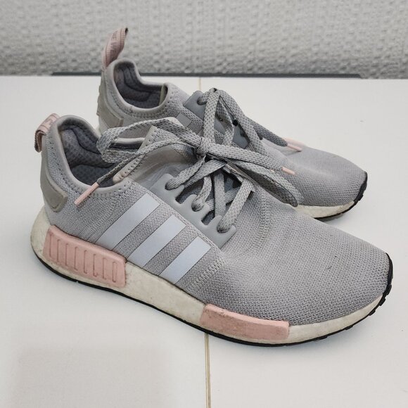 Adidas NMD Boost Woman's Pink and Gray Sneakers Size 8 - Picture 1 of 13